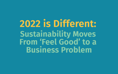 2022 Is Different: Sustainability Moves From ‘Feel Good’ to a Business Problem