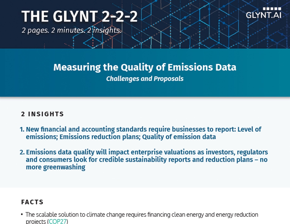 A thumbnail image of the cover page of a white paper titled Measuring the Quality of Emissions Data