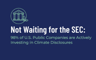 Not Waiting for the SEC: 98% of U.S. Public Companies are Actively Investing in Climate Disclosures
