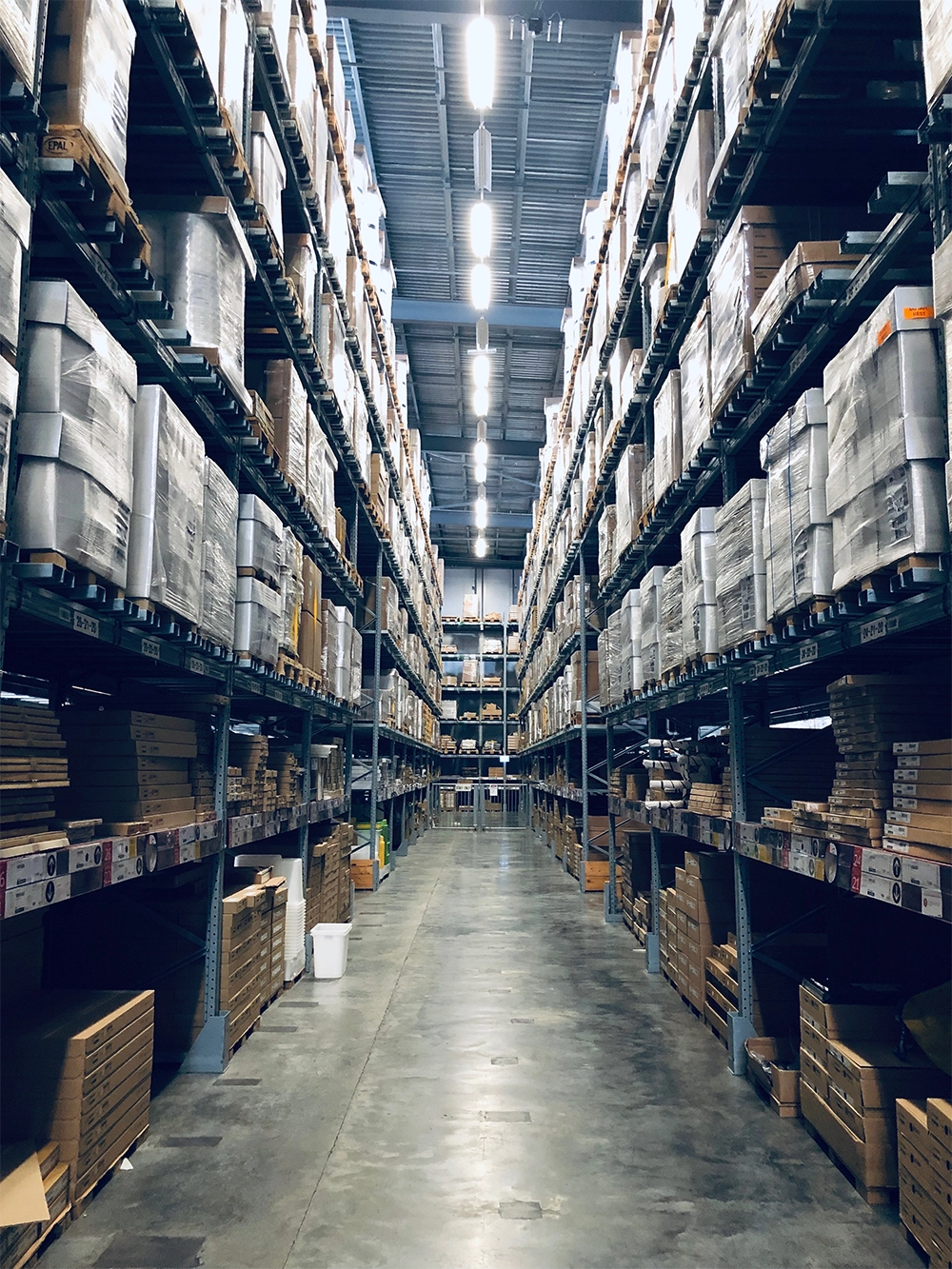 A warehouse aisle