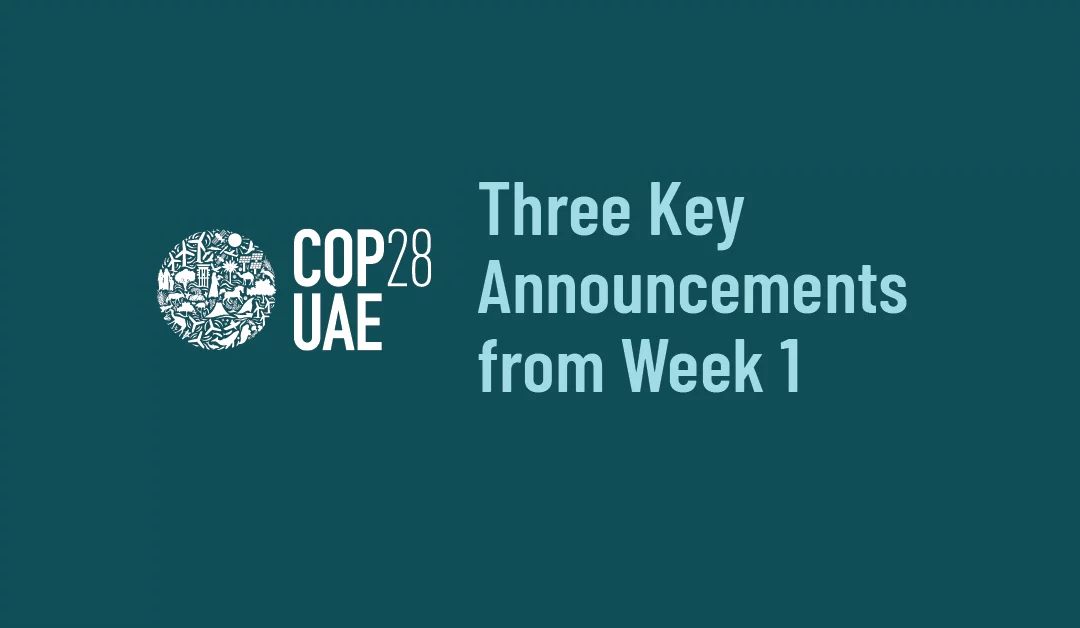 COP28: Three Key Announcements from Week 1
